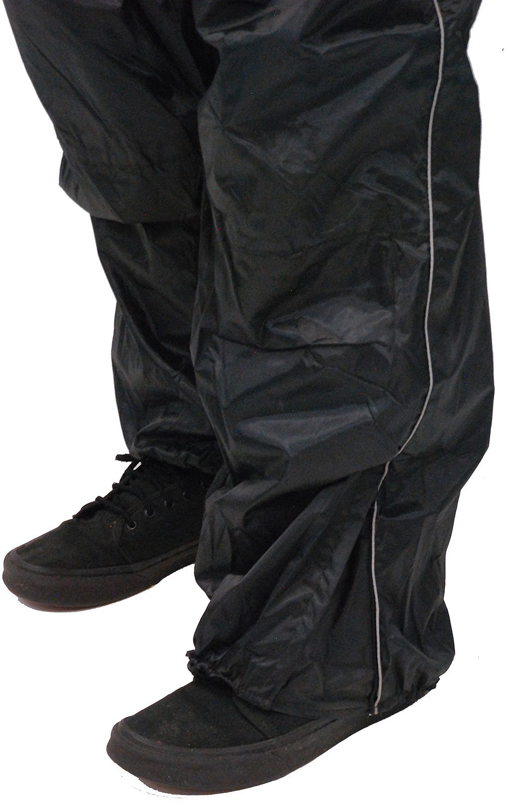Black Rain Suit with Reflector Trim - 2 pc Set #RS1039K