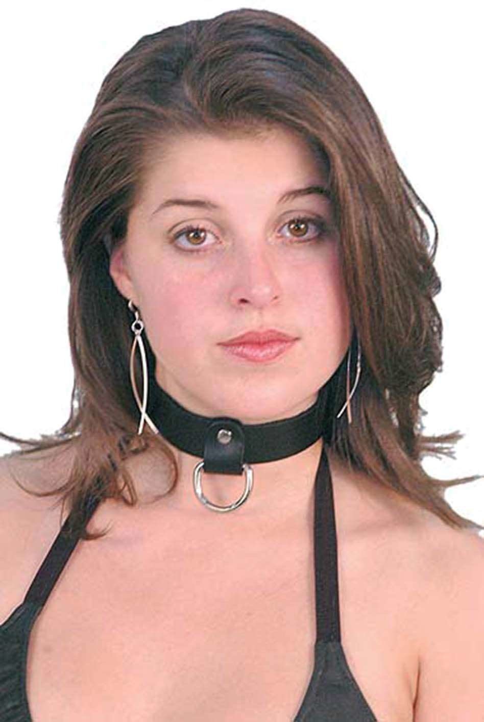 Leather Choker Collar with D Ring 2 #D501AC