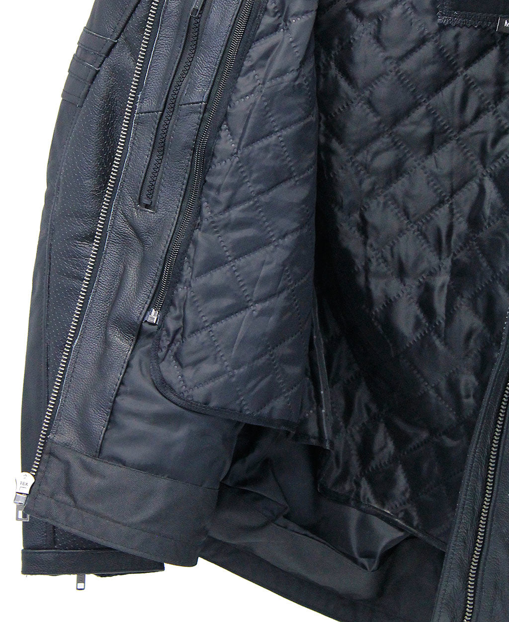 Men's Perforated Stripe Motorcycle Jacket #M532VZGK (4X)