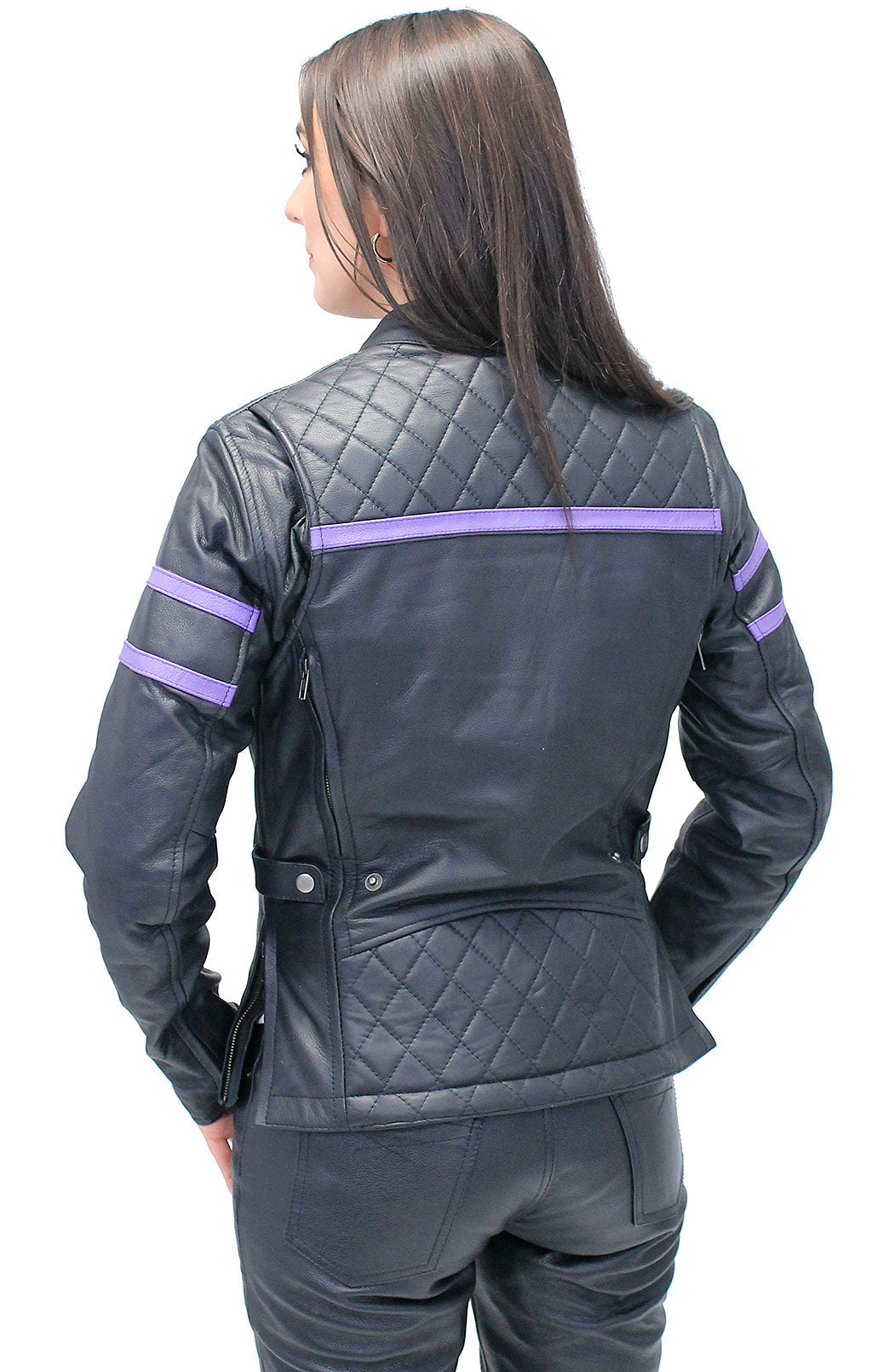Women's Purple Stripe Vented Jacket w/Quilt Shoulders #L656017VQP ()