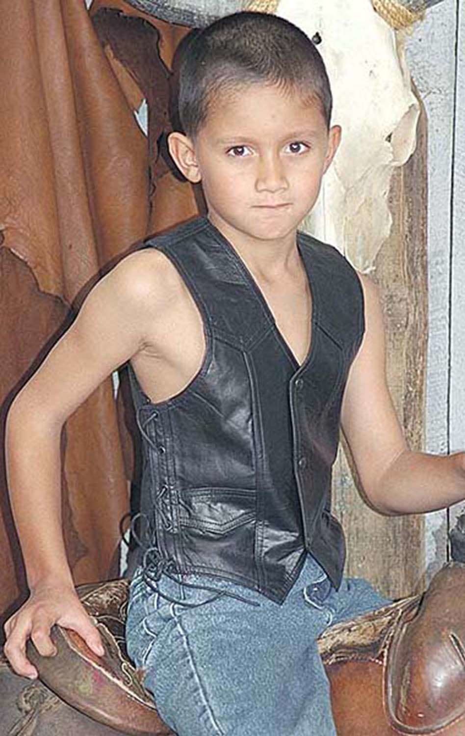 Childrens Side Lace Leather Vest #KV473LK (20)