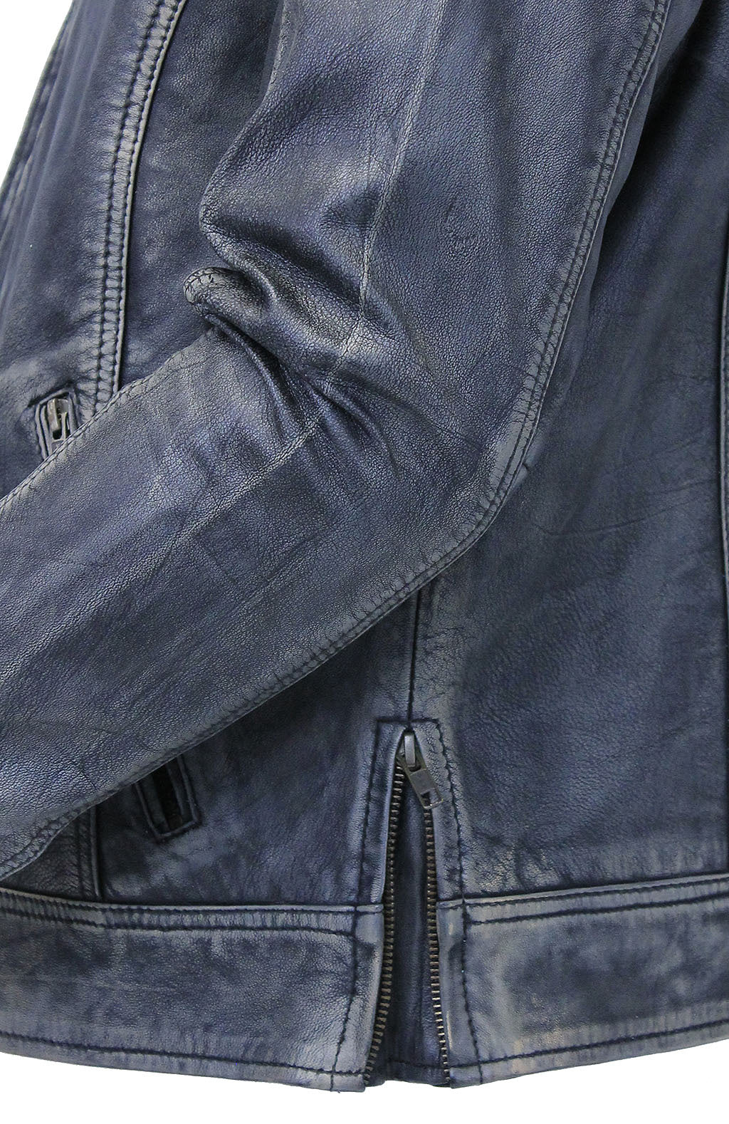 1950's Distressed Black Leather Jacket w/CC Pockets #MA1958GK
