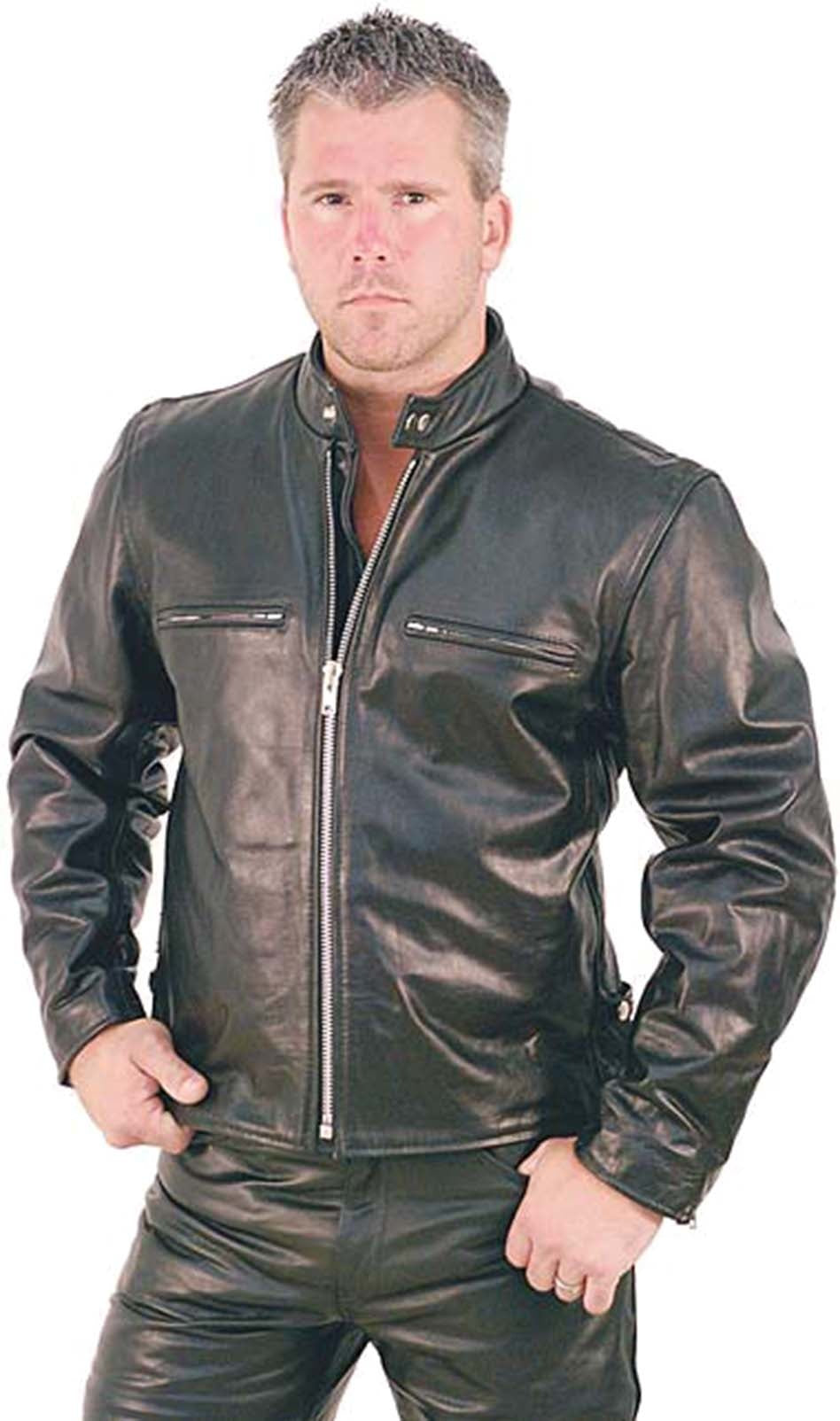 Rebel Rider Cafe Racer Leather Motorcycle Jacket #M11025 (48-54)