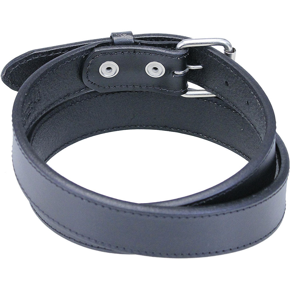 Black Double Thick Extra Heavy Leather Belt w/Stitching #BTA2144XXK