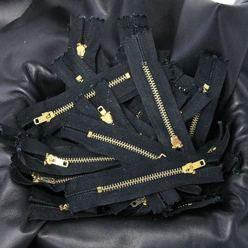 3" Jeans Zipper KGK #3 Brass Metal Closed End Black - 200 pc Bulk #ZZIP9413BRK