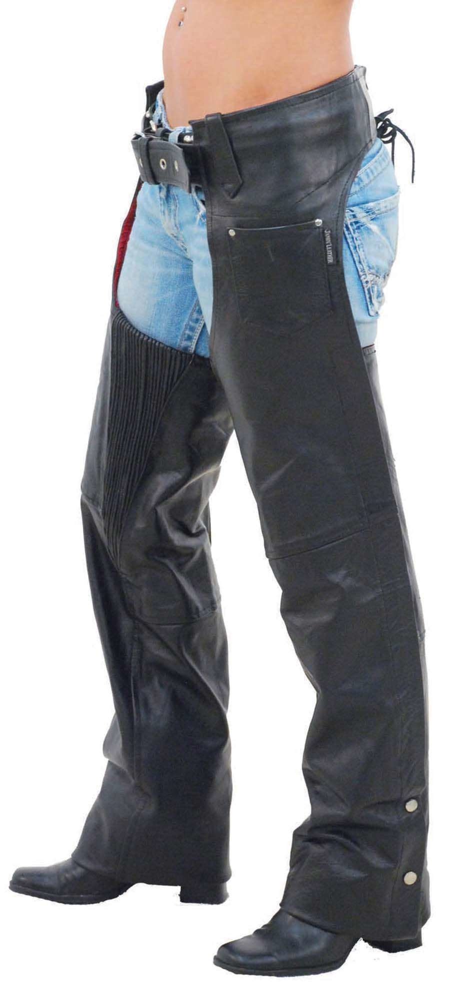 Comfort Stretch Thigh Premium Buffalo Leather Chaps #C9901 (XS-S,2X-5X)