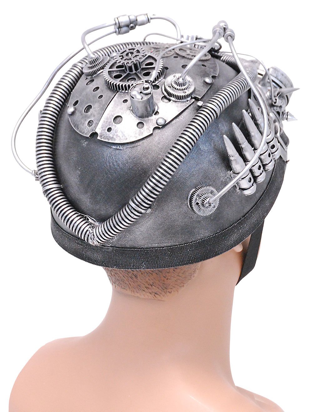 Silver Steampunk Helmet w/Goggles & More #H39419XSIL ()