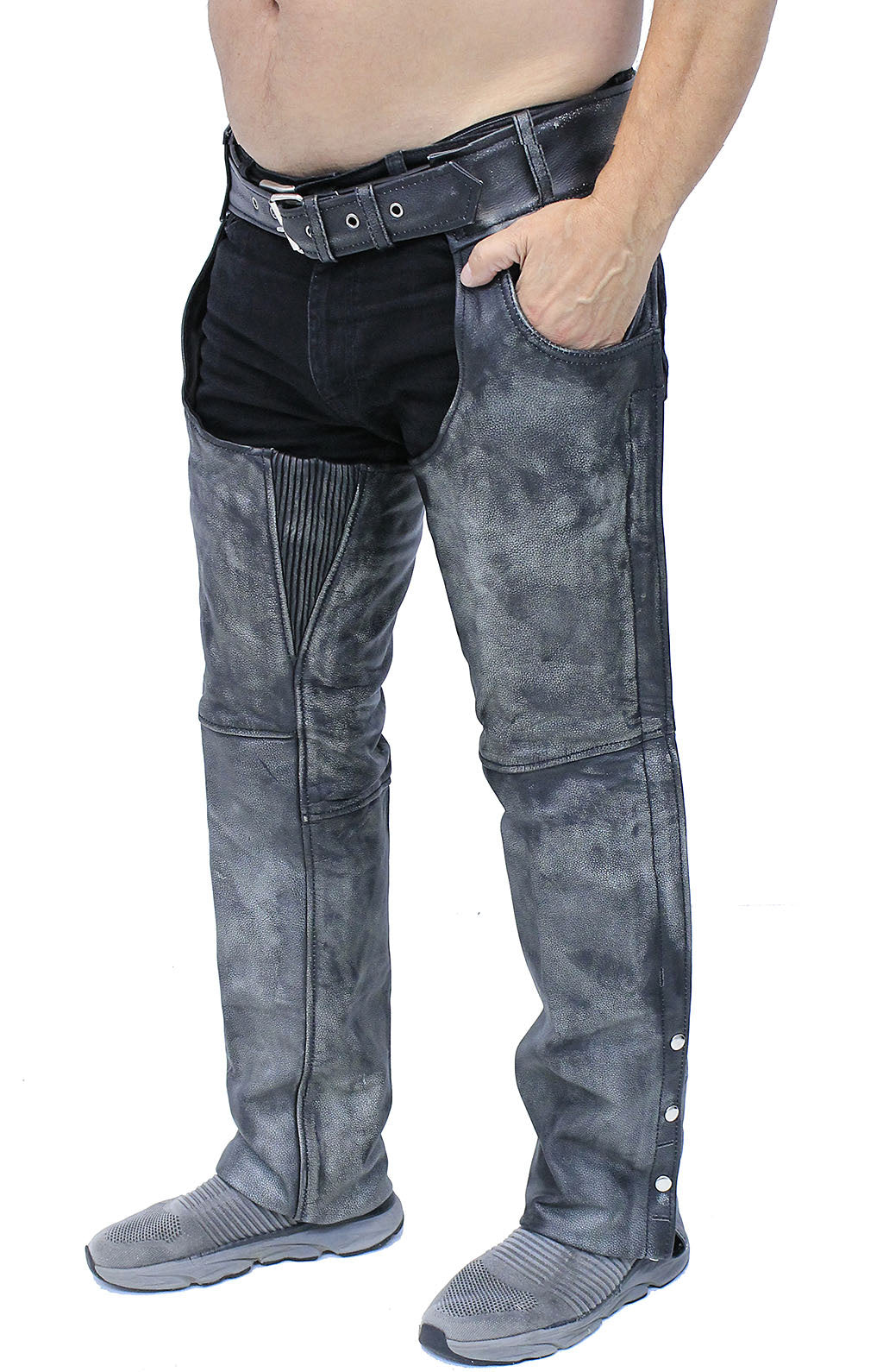 Premium Heavy Gray Vintage Deep Pocket Chaps #CA7203PGY (XS-5X)