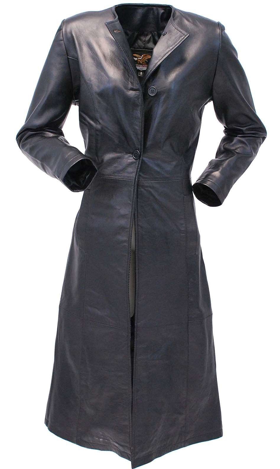 Extra Long Lambskin Leather Trench Coat for Women #L14020LL (L-3X)