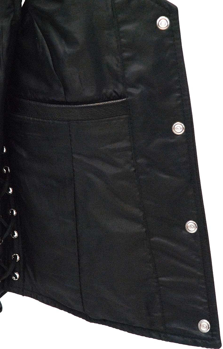 Women's Purple Piping Side Lace Concealed Pocket Vest #VL68501GPU (XS-S)