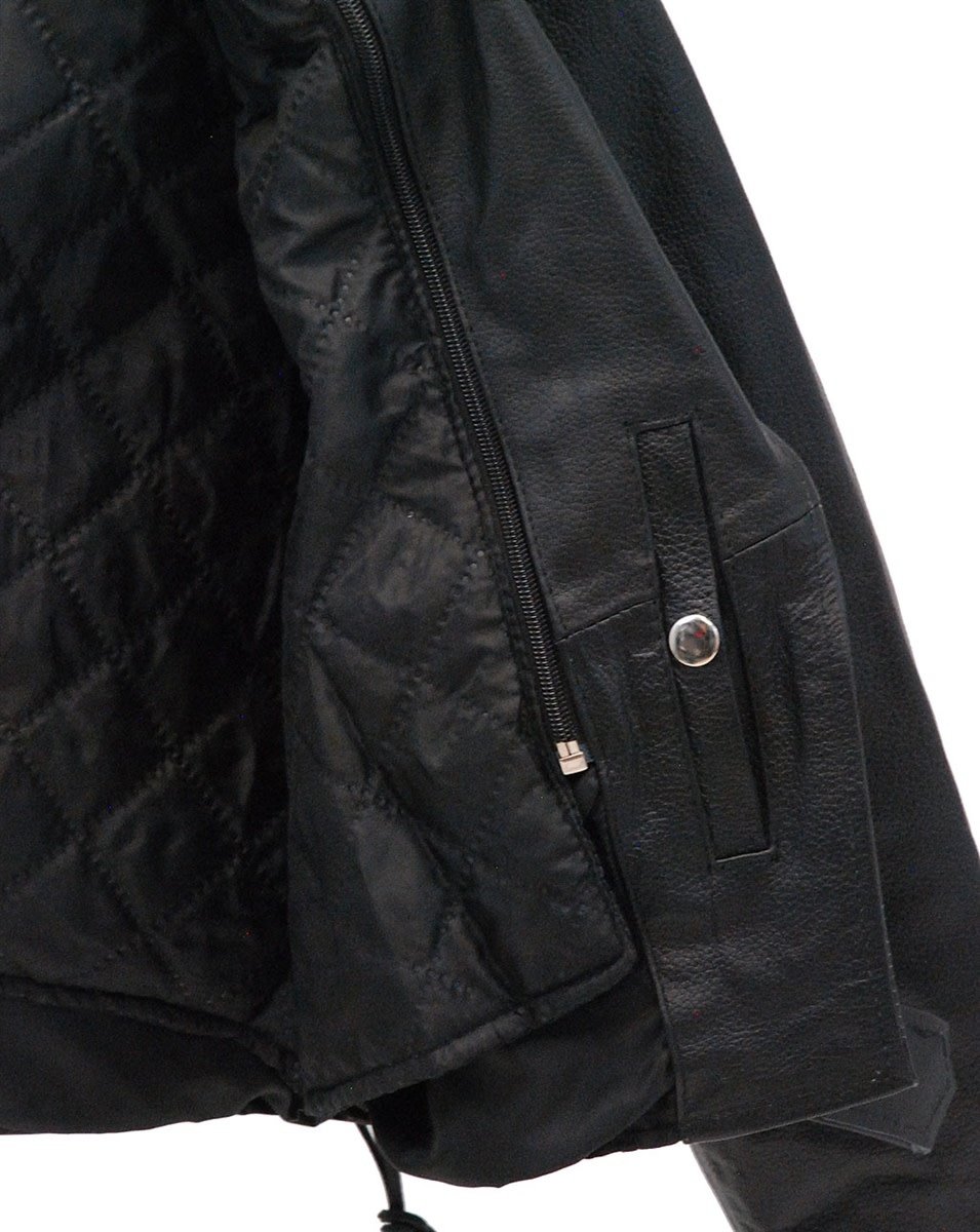 Leather Motorcycle Jacket w/Zip Out & Side Lace #L201LK (6-24)
