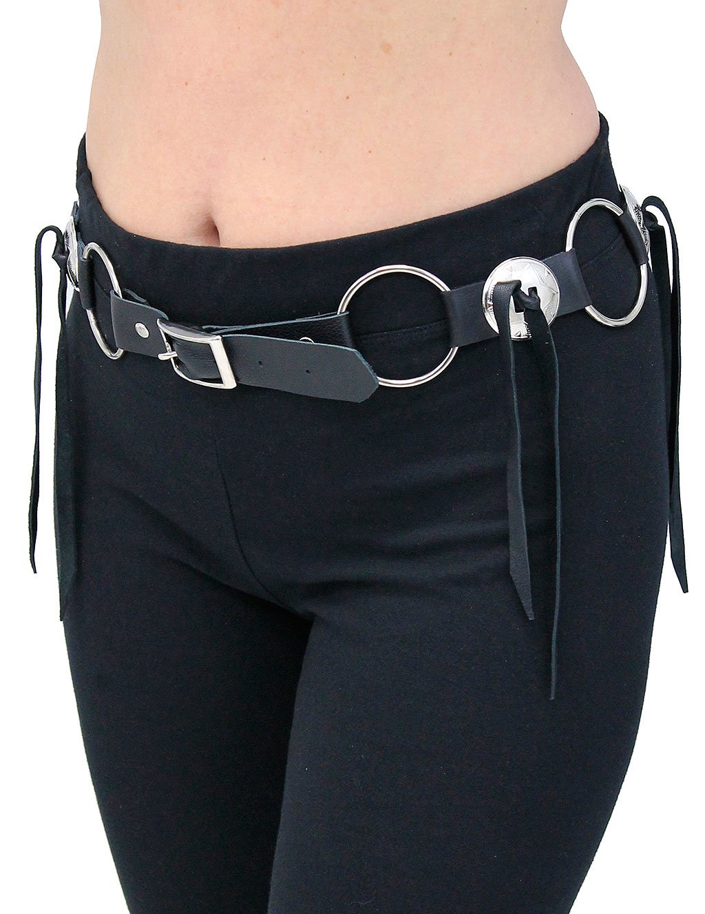 Rings and Conchos Leather Belt #BT2209RRC ()