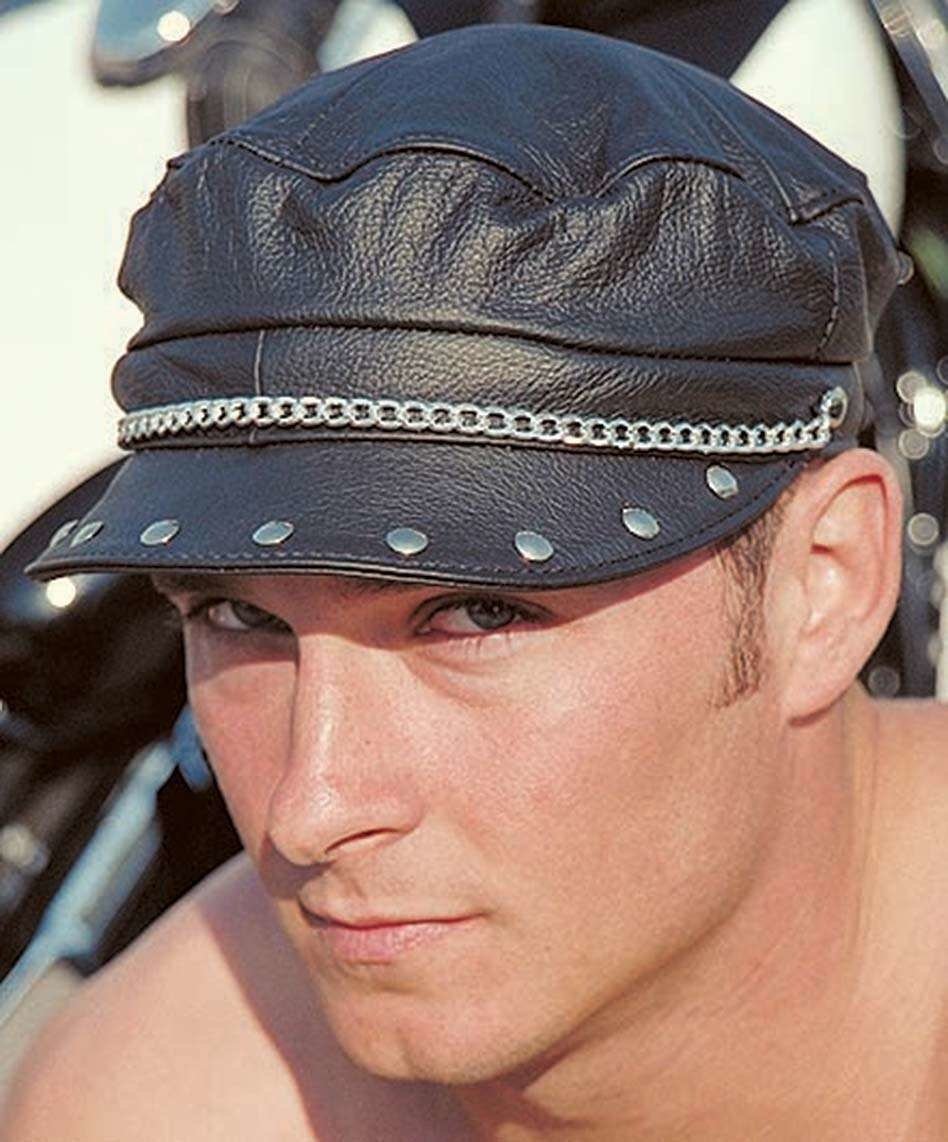 Stud & Chain Biker Cap #H20RC