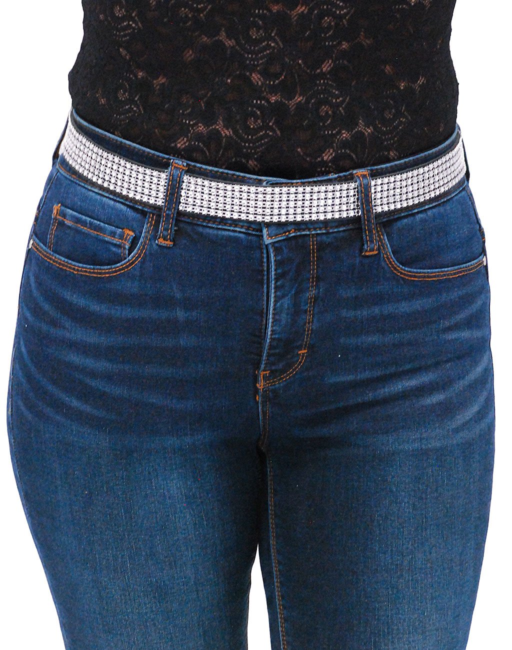Adjustable 5 Row Simulated Crystal Belt #BT20015CRY ()