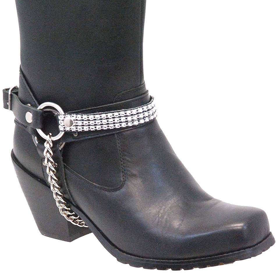 Triple Row Simulated Crystal Boot Straps #BS1612CRYS