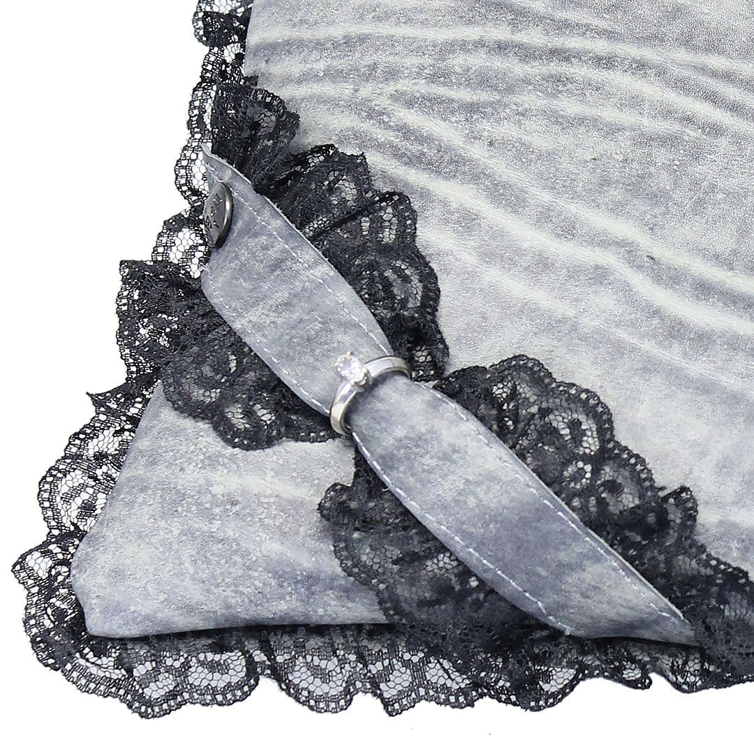 Leather and Lace Ring Bearer Pillow #A190414 ()