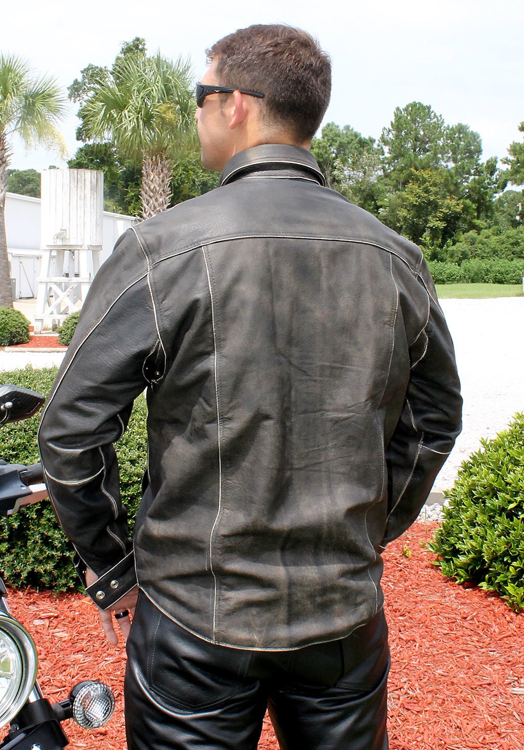 Classic Vintage Leather Shirt - Jean Style Jacket #MSA9012N (XL-2X)