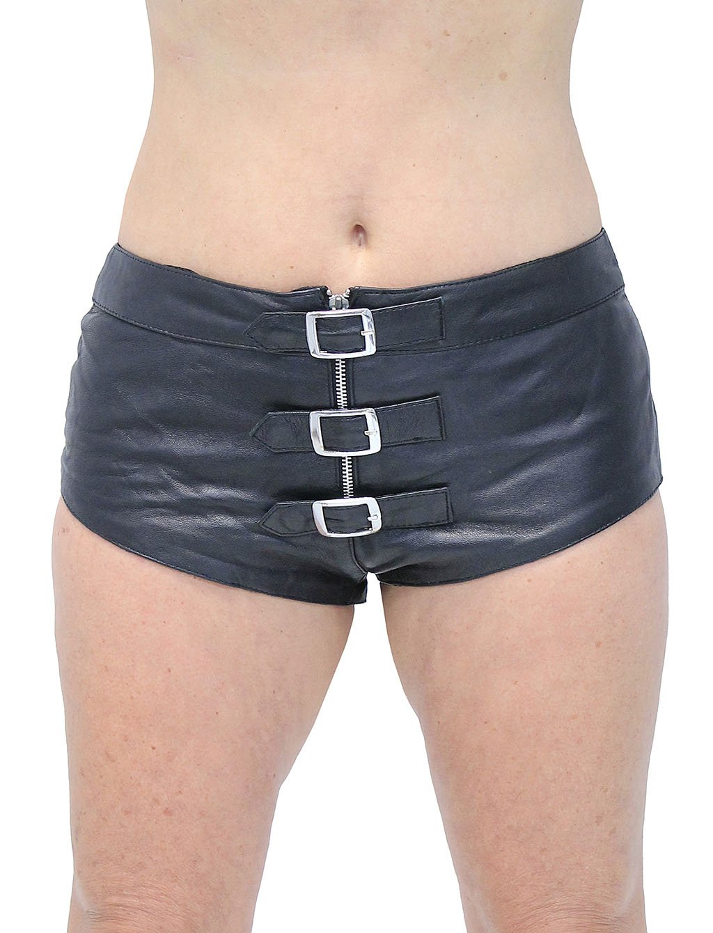 Buckle Front Leather Skimpy Hot Pants #SH31090BUK (S-XL)