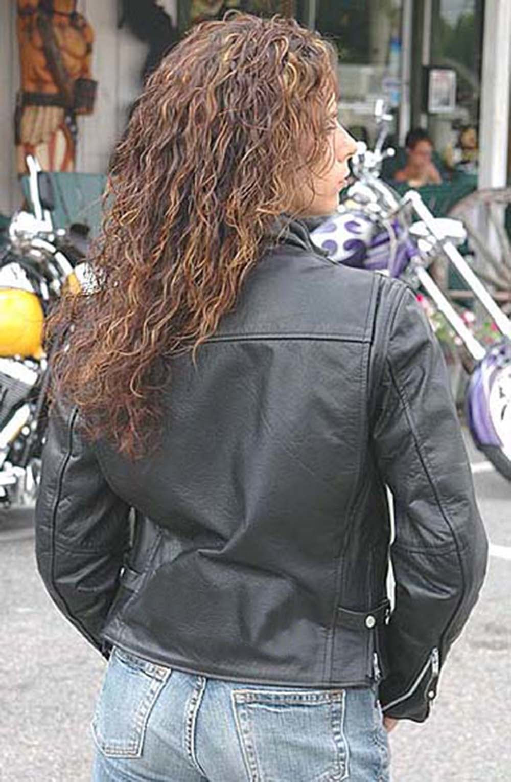 Women's Genuine Buffalo Leather Scooter Jacket #L2720ZGK (S-L)