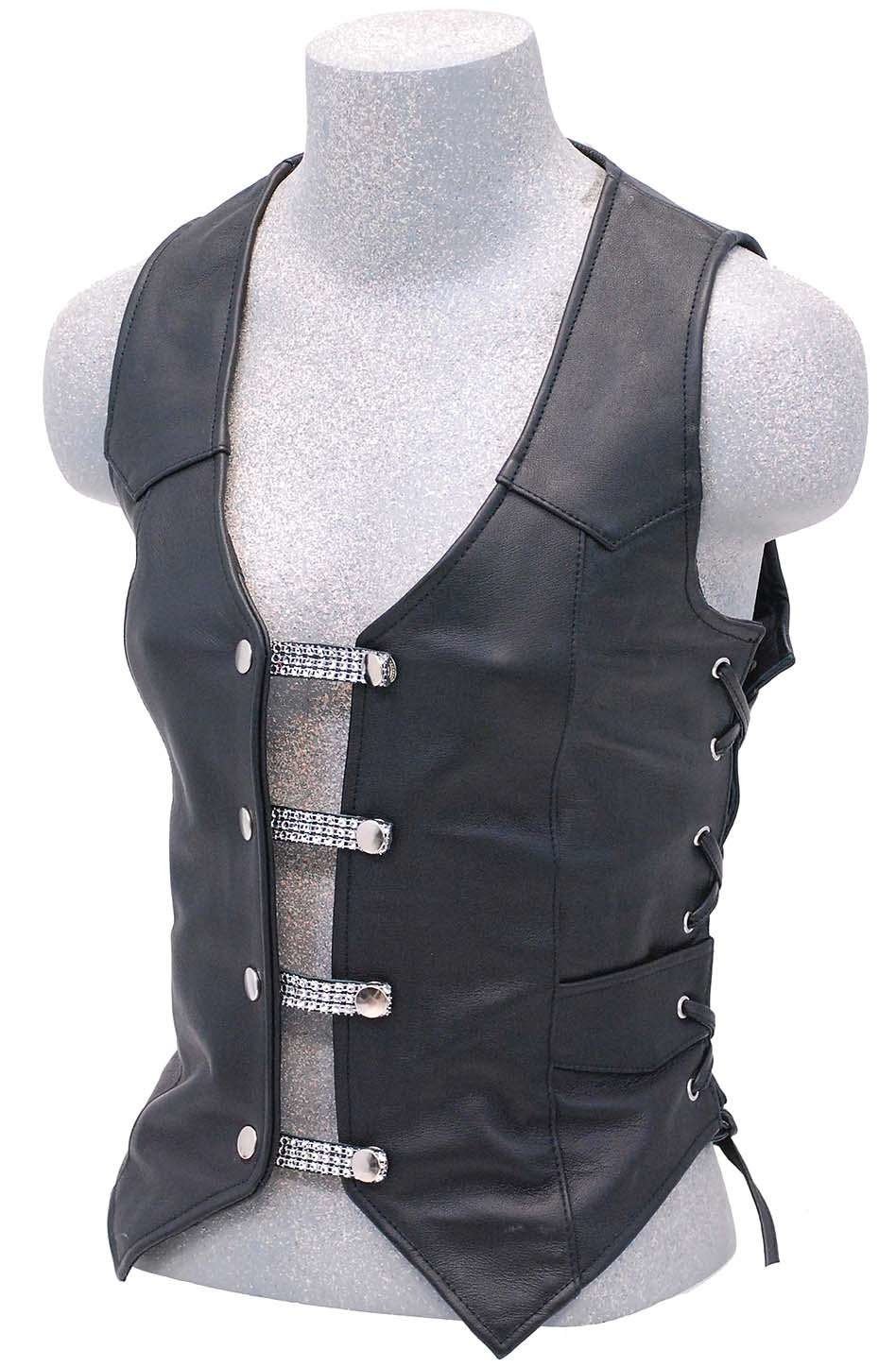 2.5" Jamin Leather and Shimmering Chrome Vest Extenders Set of 4 #VC14100SCK