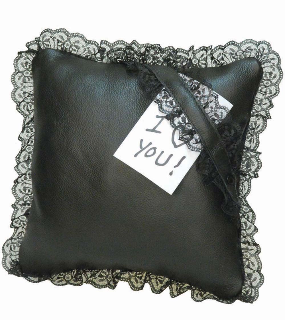 Leather and Lace Ring Bearer Pillow #A190414 ()