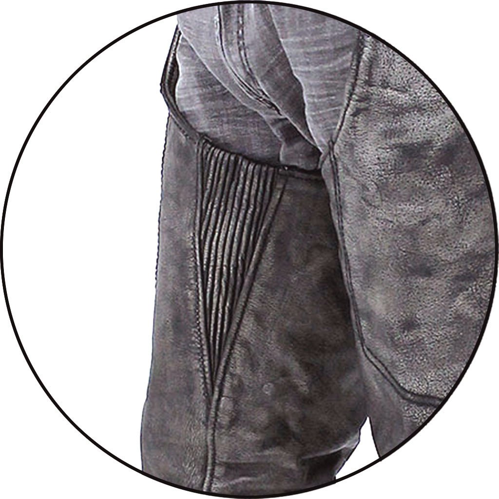 Premium Heavy Gray Vintage Deep Pocket Chaps #CA7203PGY (XS-5X)