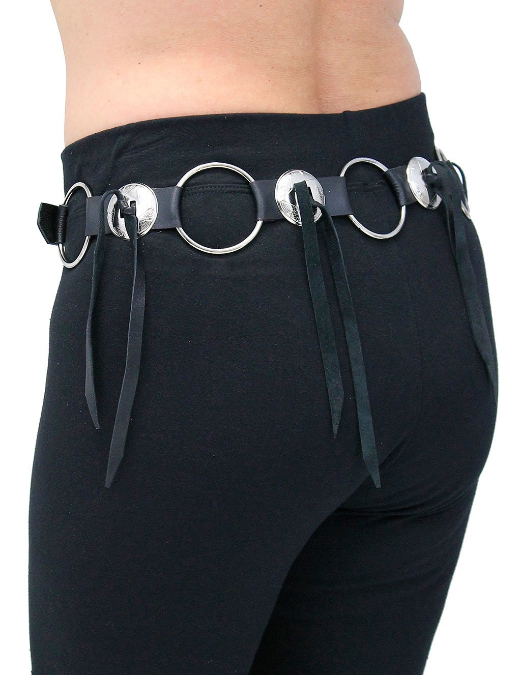 Rings and Conchos Leather Belt #BT2209RRC ()