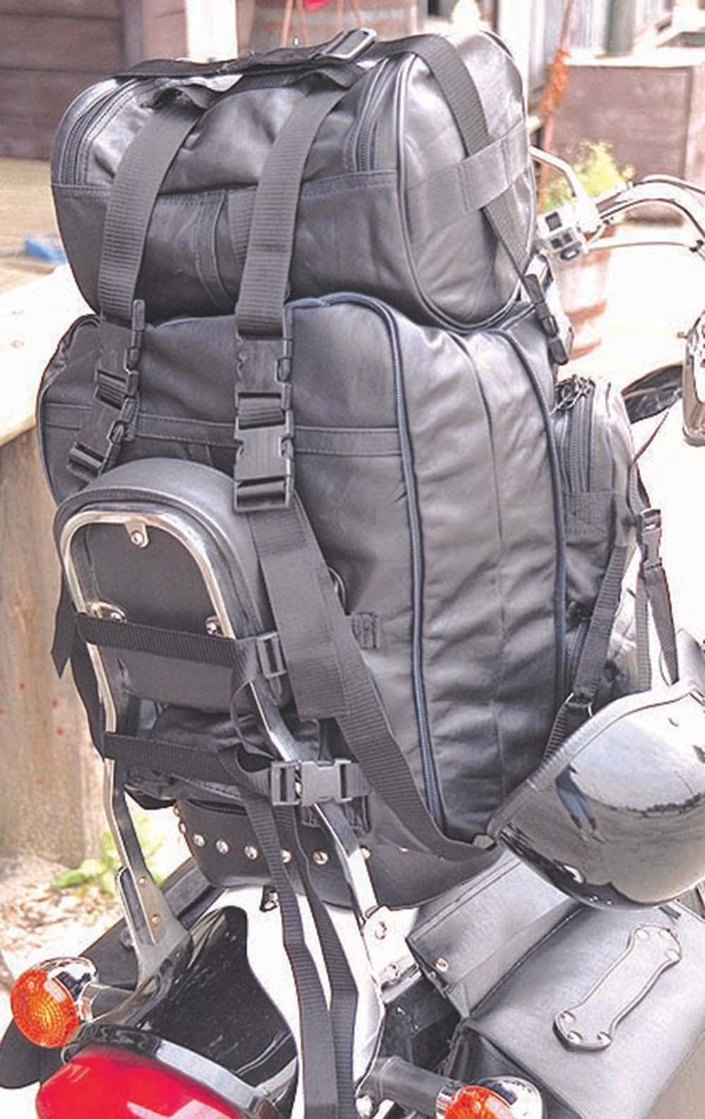 Extra Large Leather Motorcycle Sissy Bar Bag Backpack Travel Pack #SBX306K