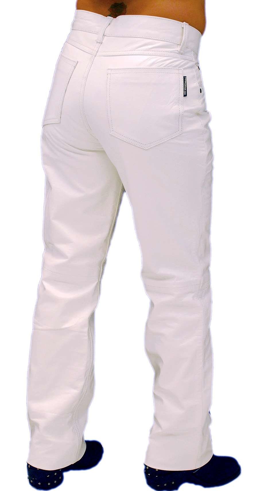 White Leather Pants for Women #LP710W (4-8)