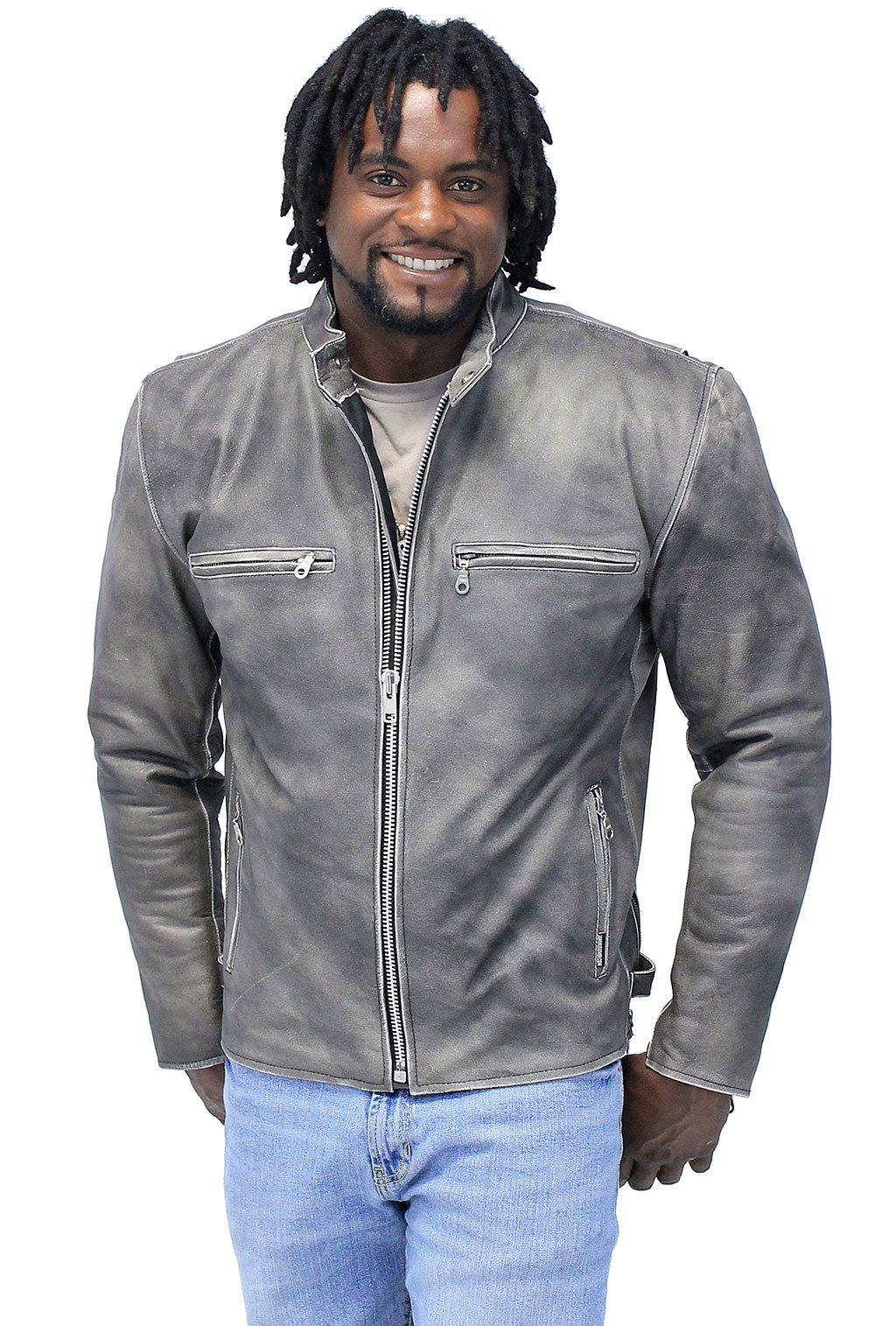 Vintage Brown Rebel Rider Cafe' Racer Motorcycle Jacket #MA11026ZDN