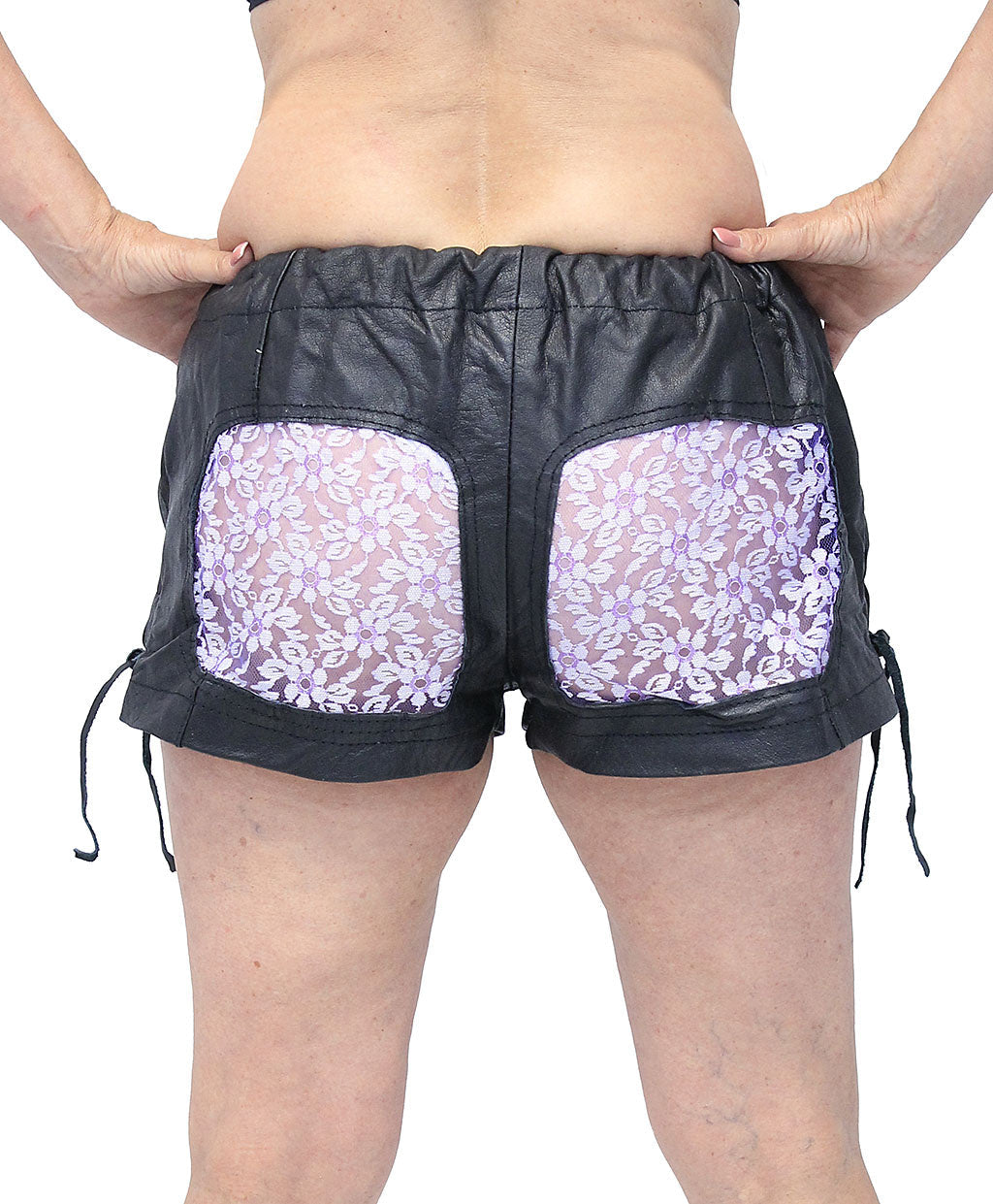 Purple Lace Butt Leather Boxer Shorts #SH0014LSPU (3-11)