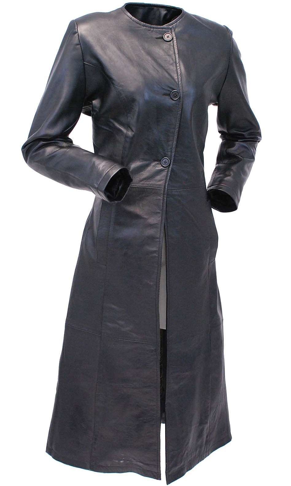 Extra Long Lambskin Leather Trench Coat for Women #L14020LL (L-3X)
