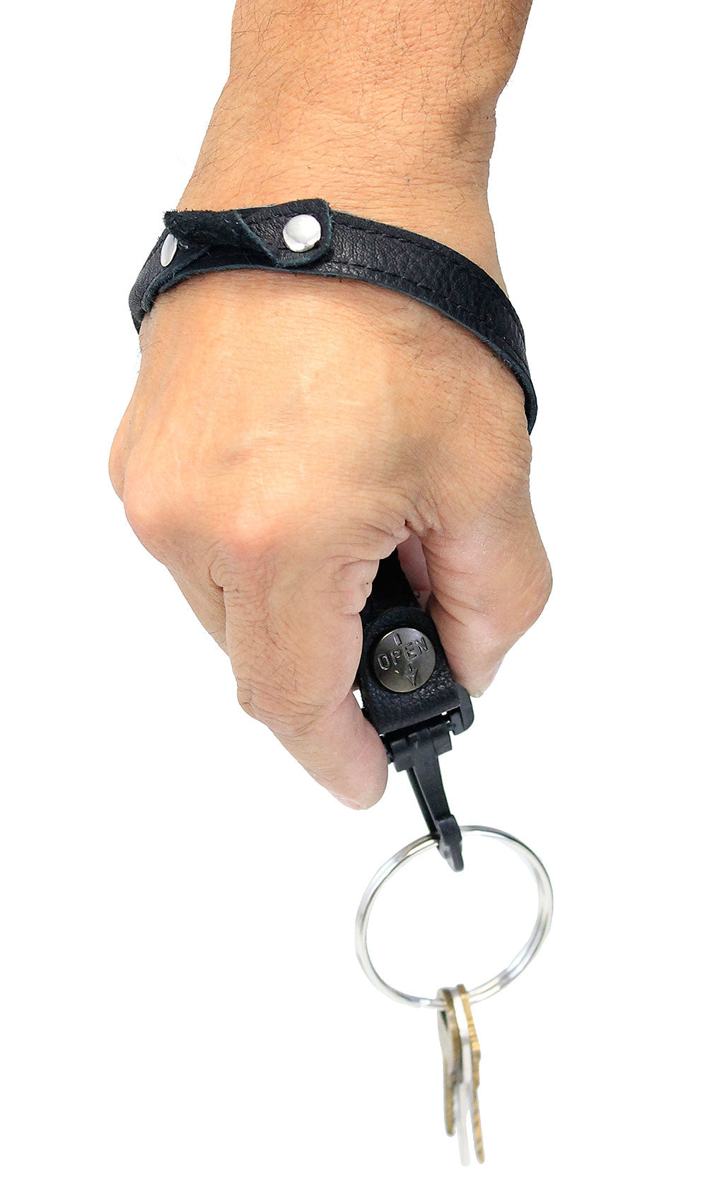 Leather Wrist Strap 2" Key Ring & Snap #KC22070XK ()