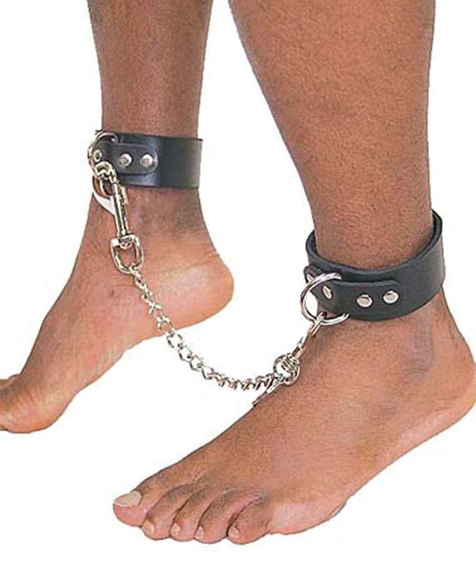 Leather Anklet Cuff with D Ring #D501A