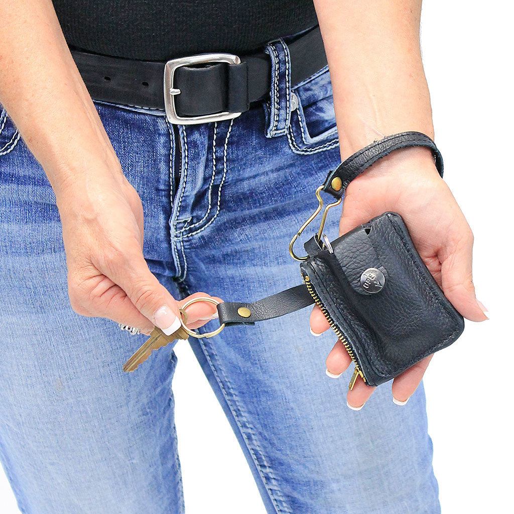 Leather Key Fob Zipper Key Case #AC22061XK ()