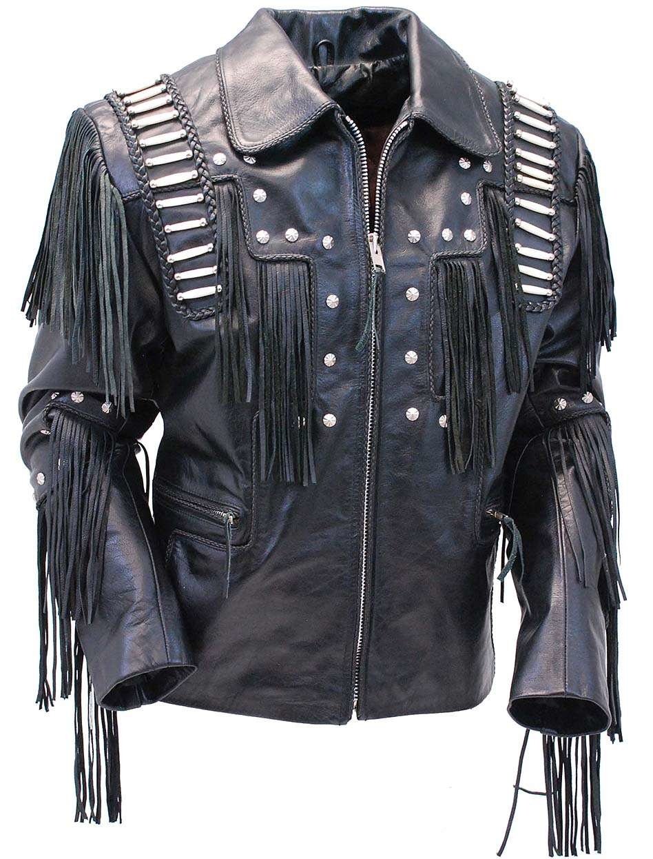 Bones & Braids Fringe Leather Jacket #M1706FBB