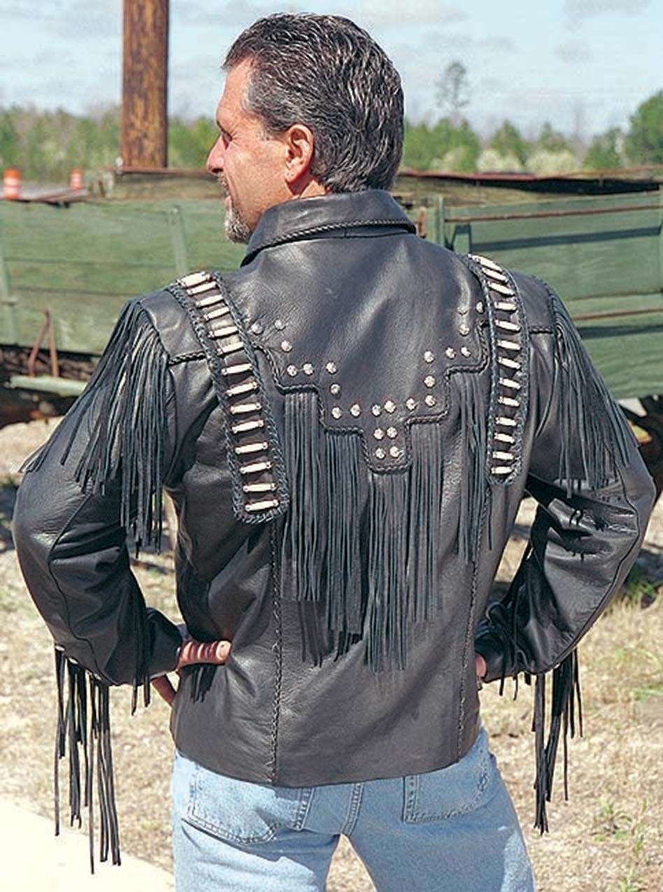 Bones & Braids Fringe Leather Jacket #M1706FBB