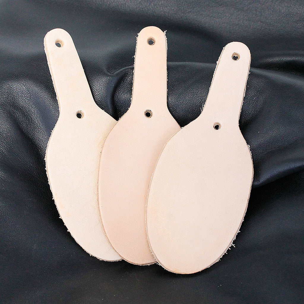 Set of 6 Tear Drop Shaped 8 oz Leather Key Fob Blanks #ZKF2207DRP