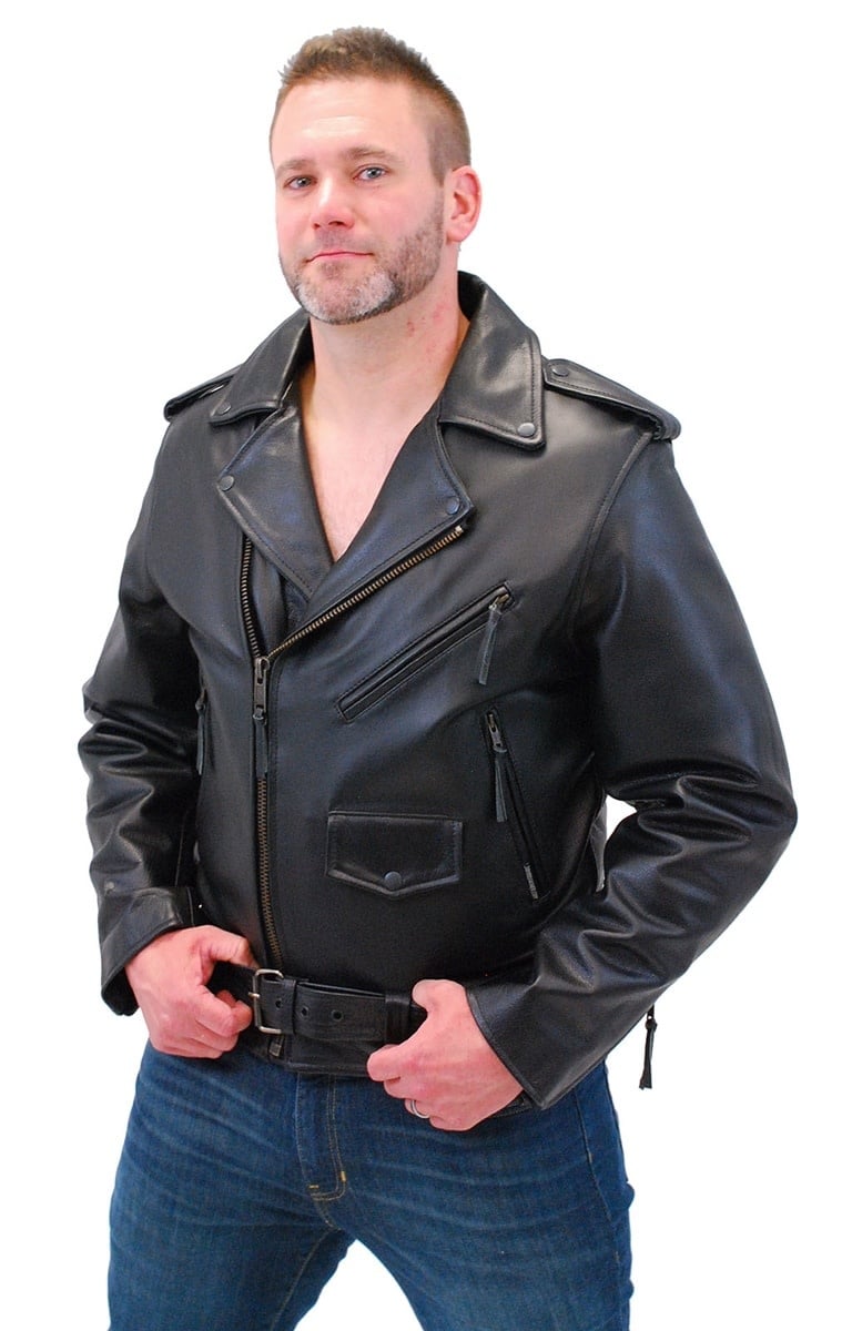 Jamin Antique Classic Leather Motorcycle Jacket #MA110Z ()