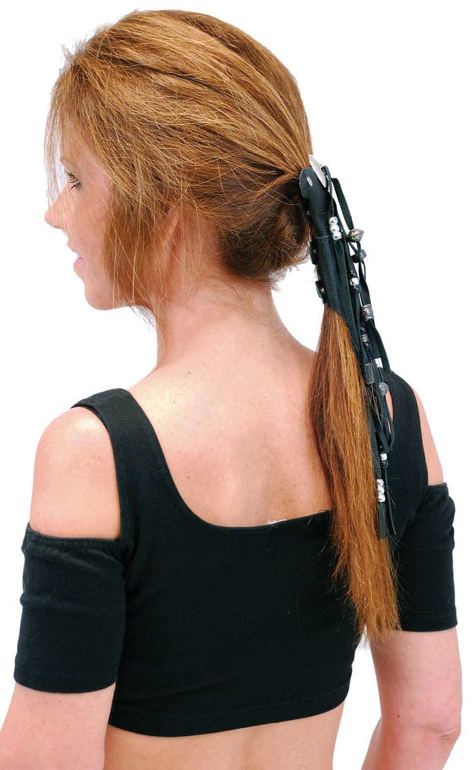 5.5" Short Silver Beaded Hair Tube #AHW65FBS