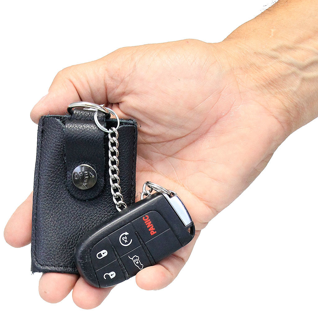 Leather Key Fob Snap Key Case #AC22051DK ()