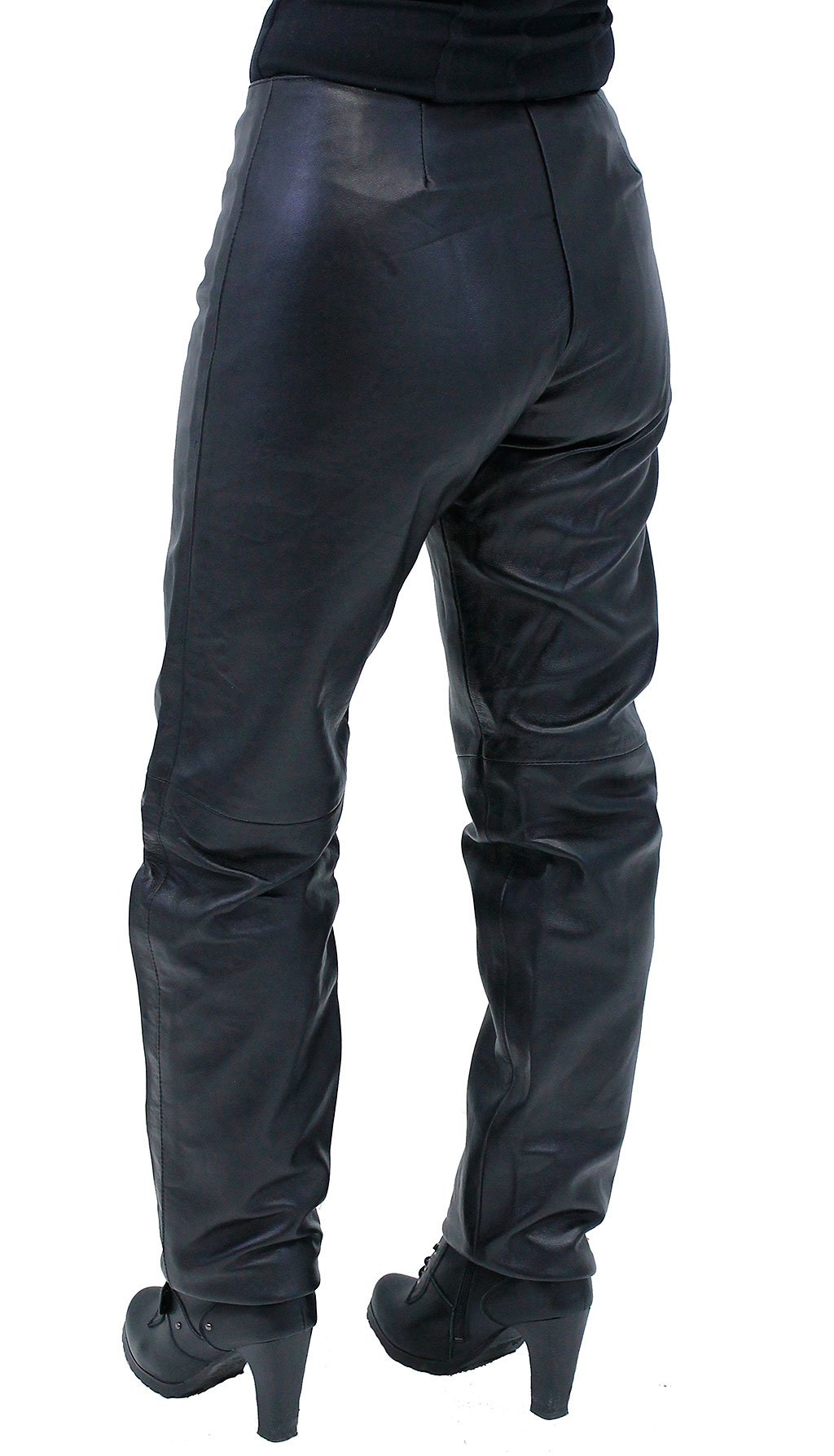 Double Snap Ladies Lambskin Leather Pants #LP3213K (M-L)