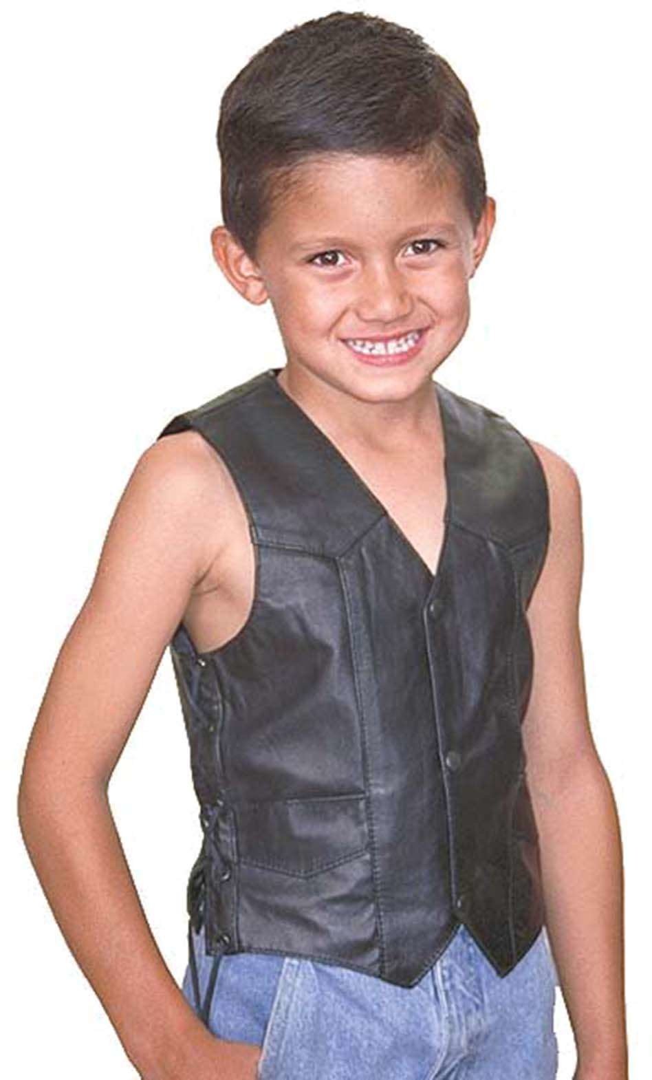 Childrens Side Lace Leather Vest #KV473LK (20)