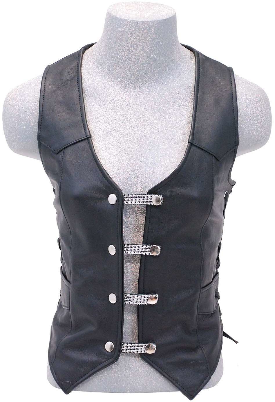 2.5" Jamin Leather and Shimmering Chrome Vest Extenders Set of 4 #VC14100SCK