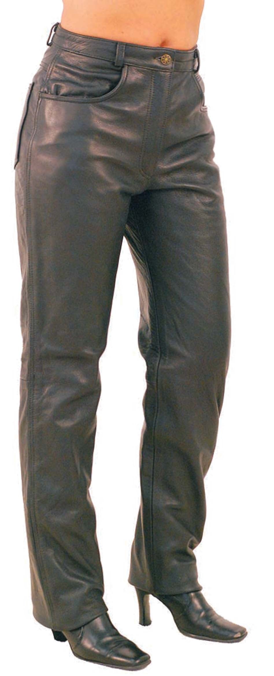 Women's Genuine Leather Motorcycle Pants #LP756K (2-18)